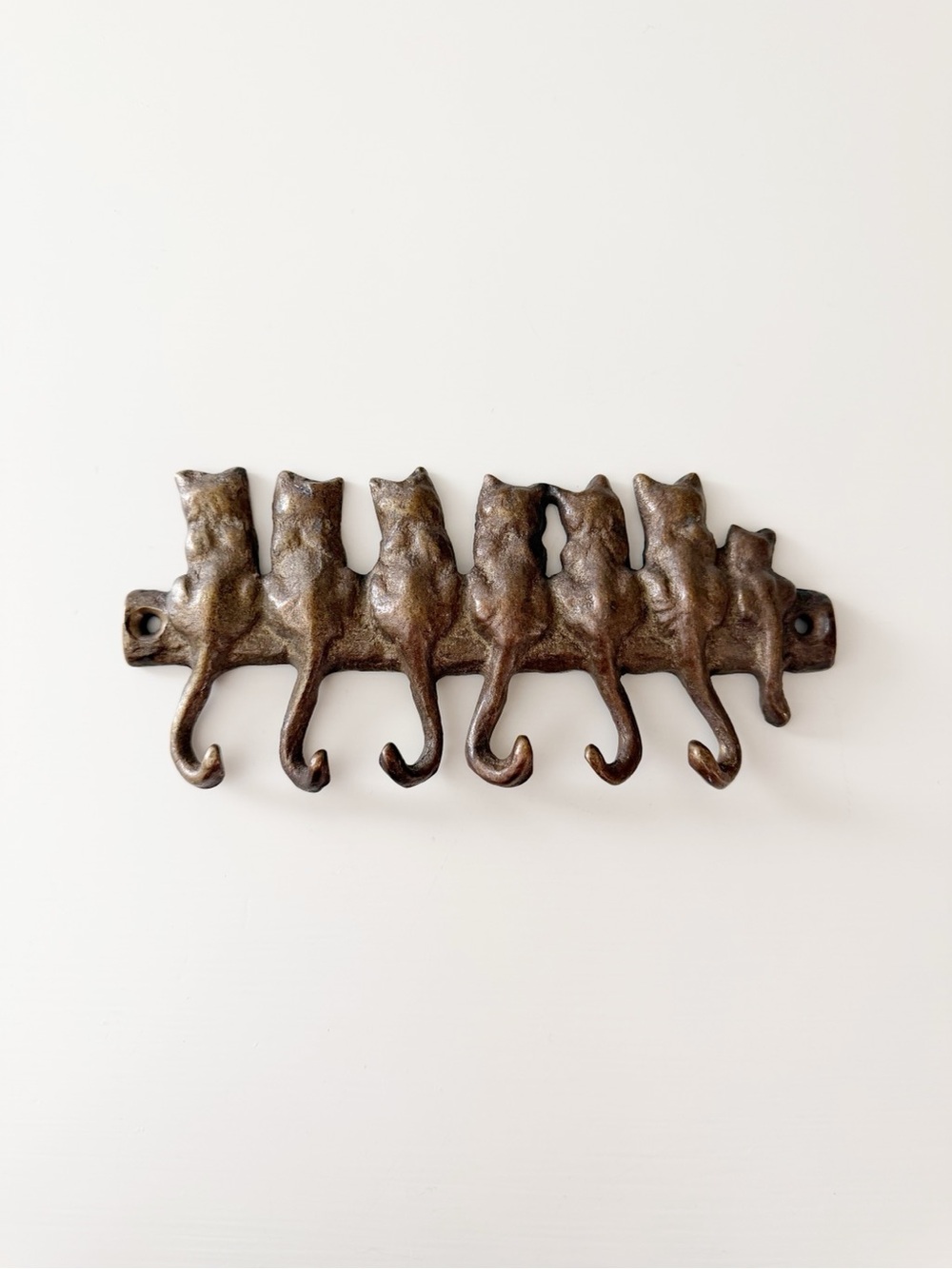 Cast Iron Cat Row Wall Hook